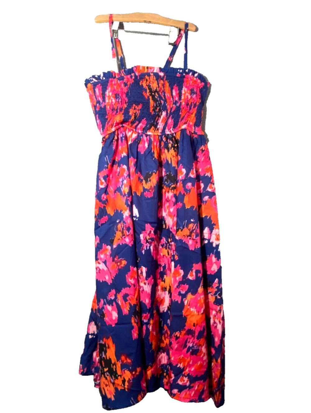 Hofish Women's Summer Spaghetti Strap Dress Mid Length Dress Size Medium